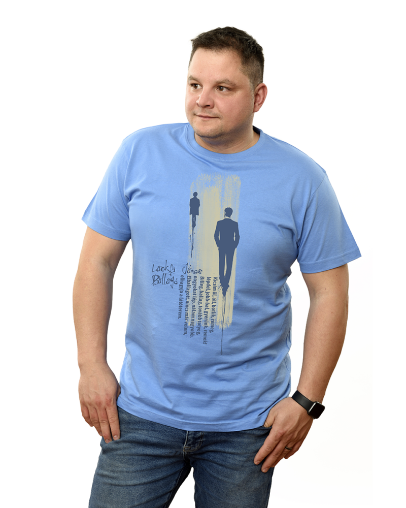 Lackfi János: Ballagó - Kék basic férfi póló