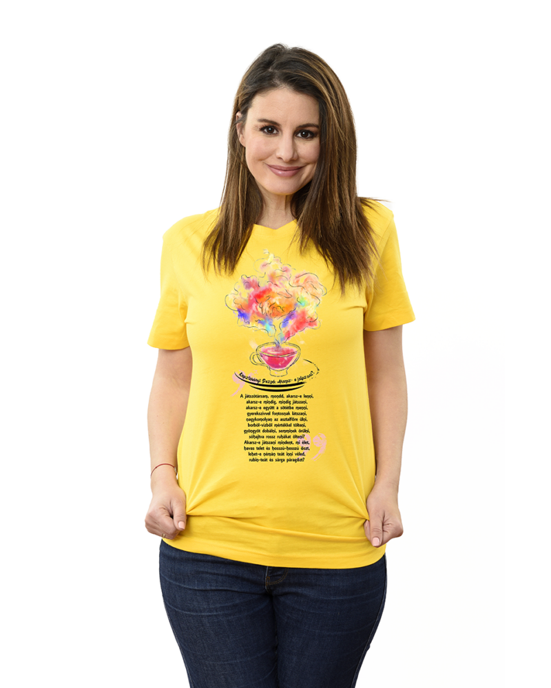 Kosztolányi Dezső: Akarsz-e játszani sárga basic póló